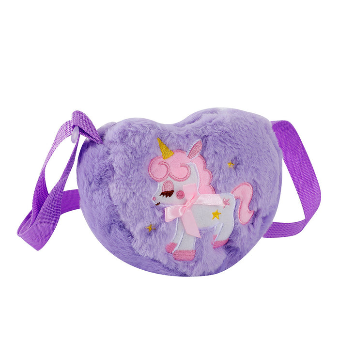 Wholesale Love Unicorn Crossbody Bag Children' s Cute Stuffed Bag Little Girl Cartoon Shoulder Bag