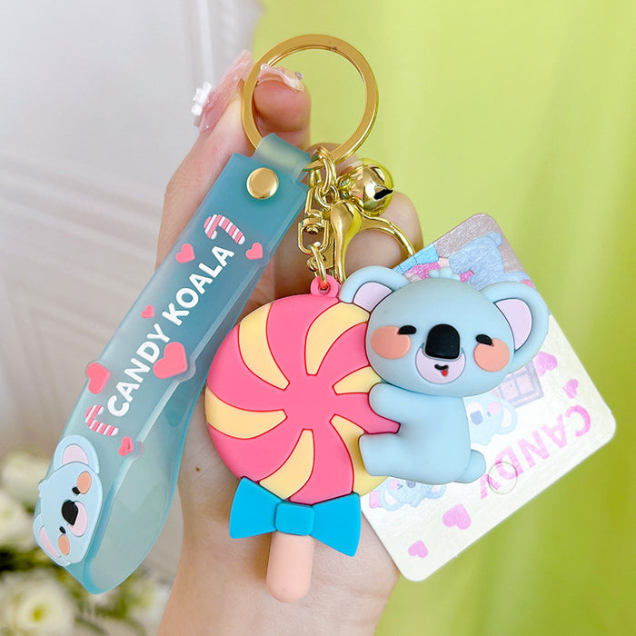 Wholesale Candy Koala Keychain Girl's Exquisite Key Pendant Cute Schoolbag Hanging Doll Key Chain