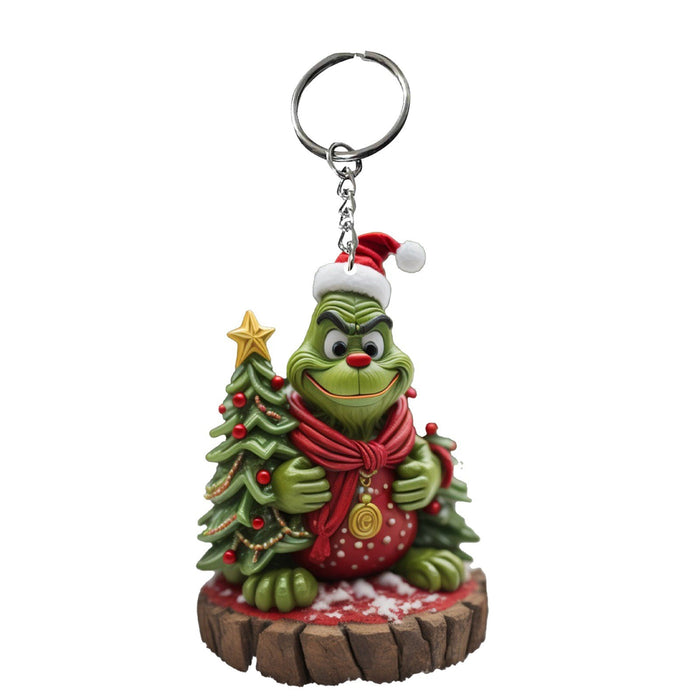 Wholesale Christmas Grinch Creative Acrylic Keychain JDC-KC-SYJ001