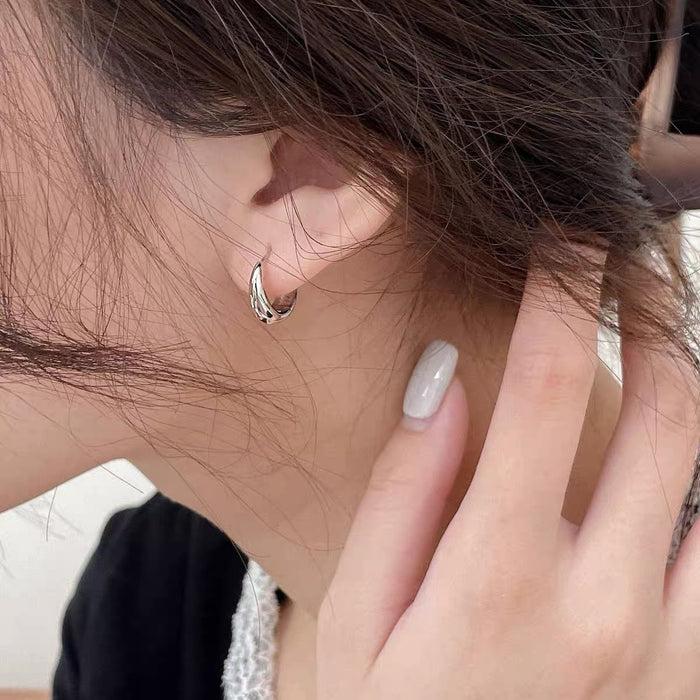 Wholesale Metal circle earrings earrings titanium steel fashionable retro earrings