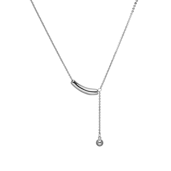 Wholesale Titanium steel necklace, sweater chain, tassel accessories, simple and versatile collarbone chain