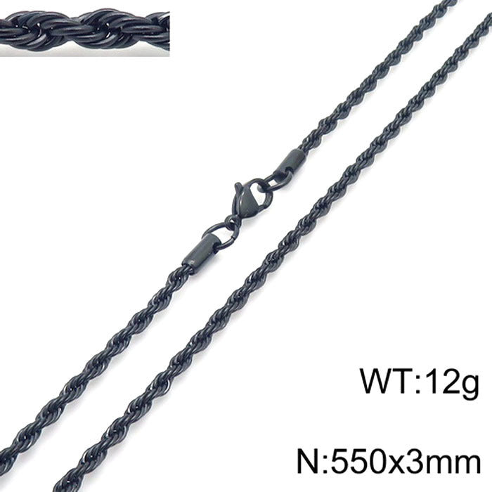 Wholesale Trendy Twist Chain Necklace Titanium Steel Jewelry