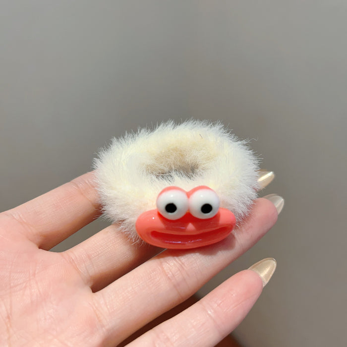 Wholesale Colorful Big-Eyed Monster Plush Hair Ring Thickeneded and Widened Towel Ring Plush Hair Rope Sweet Girl Heart Hair Rope Hair