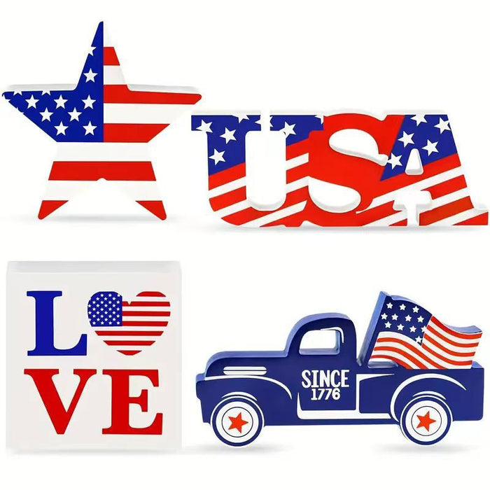 Wholesale Ornament, wooden crafts, National Day flag, festive atmosphere, decoration props, wholesale in stock