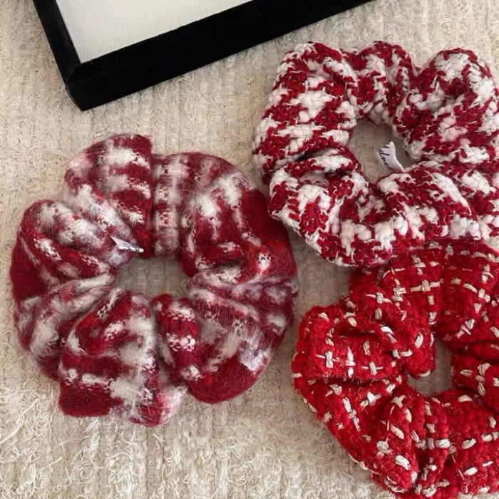 Wholesale Red Woolen Large Intestine Hair Tie JDC-HS-QZ007