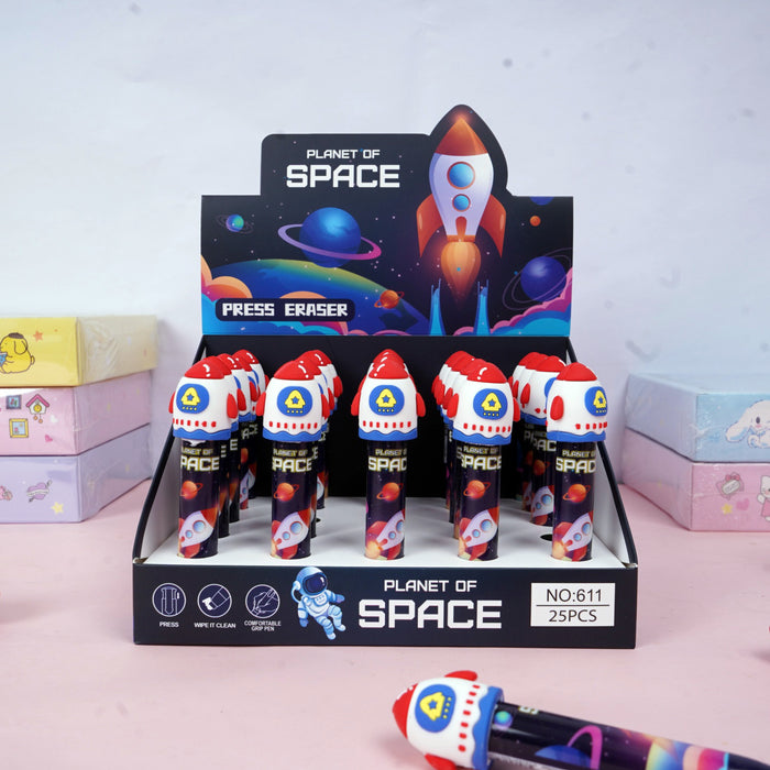 Wholesale Press-type eraser with a cartoon design and built-in crumb collector