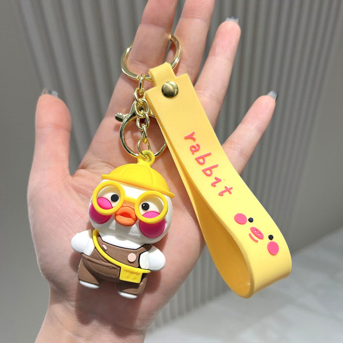 Wholesale Cartoon Cute Little Yellow Duck PVC Keychain JDC-KC-MRan010