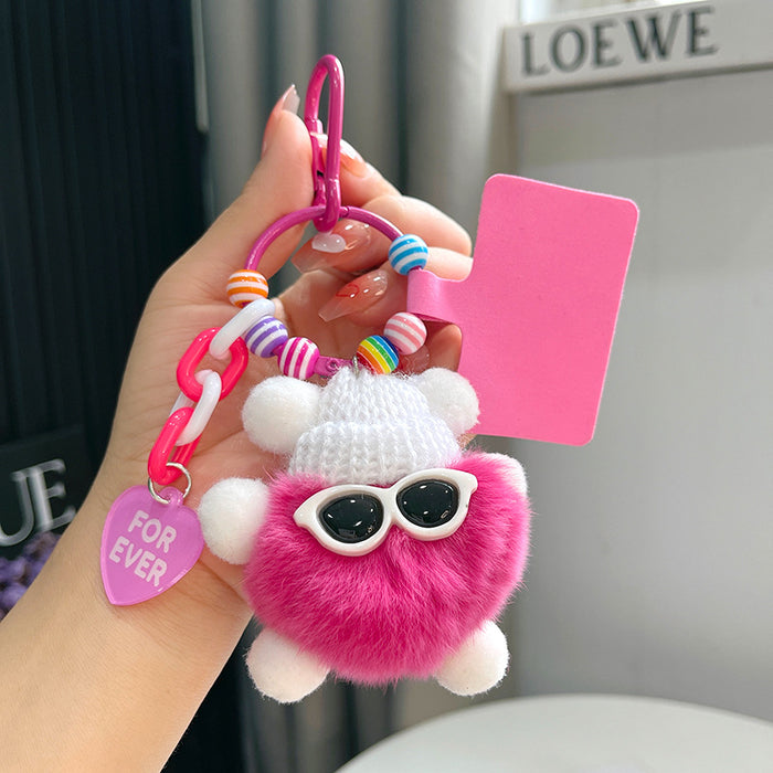 Wholesale Plush Strawberry Animal Car Keychain Bag Charm Trendy Decorative Accessory
