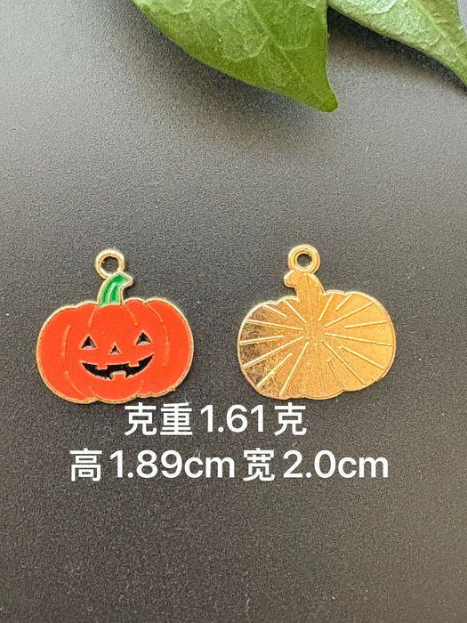 Wholesale  Pumpkin Head DIY Jewelry Accessories Yellow Zinc Alloy Charms For Necklace Bracelet Earrings Keychain Party Gift
