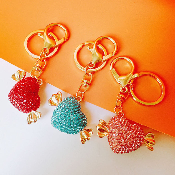 Wholesale Rhinestone Heart Candy Zinc Alloy Keychain JDC-KC-ZhanLun013