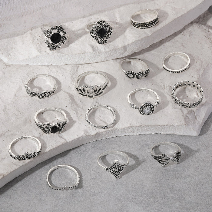 Wholesale silver women's new personalized ring 15-piece set