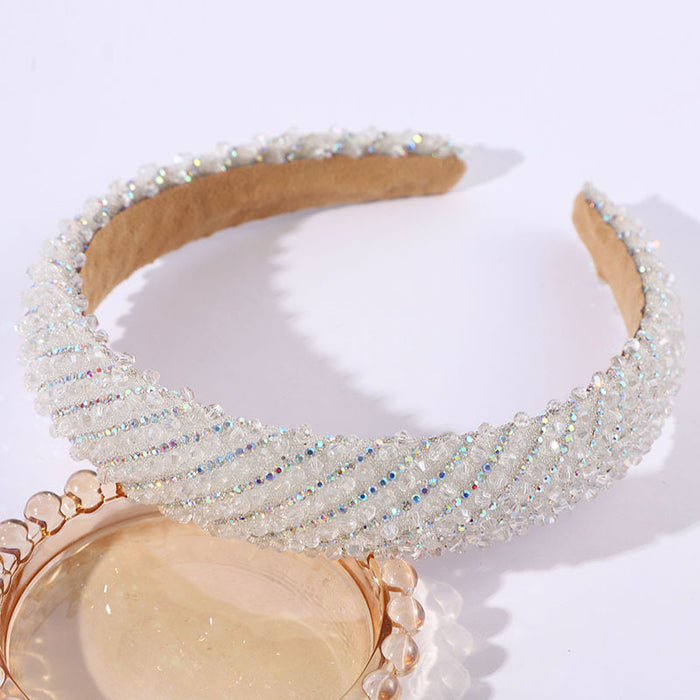 Wholesale Thin diamond headband fashionable and light luxury temperament multi-color headdress hair accessories personality sweet cool cotton headband for women