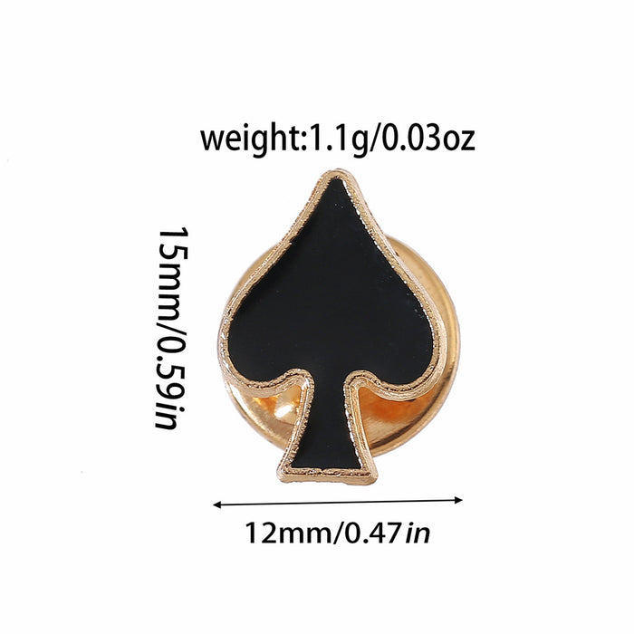Wholesale Metal Geometric Poker Brooch Pin Electroplated Lapel Brooch Trendy Party Accessory For Collar Bag Shoe Decoration