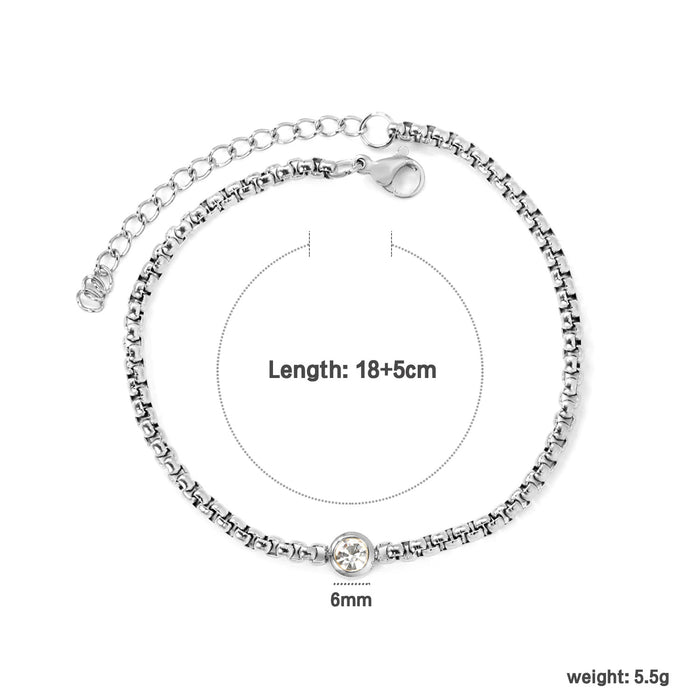 Wholesale Mixed Color Heart-Shaped Zircon Bracelet Niche Design Cherry Bracelet Stainless Steel Bracelet
