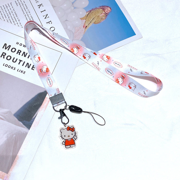 Wholesale Polyester Cartoon Printed Long Hanging Rope Keychain JDC-KC-Gongz056