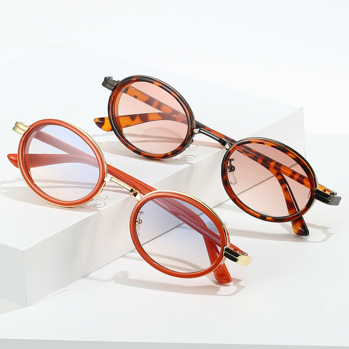 Wholesale Modern retro oval frame sunglasses punk style retro sunglasses versatile men's and women's sunglasses trend