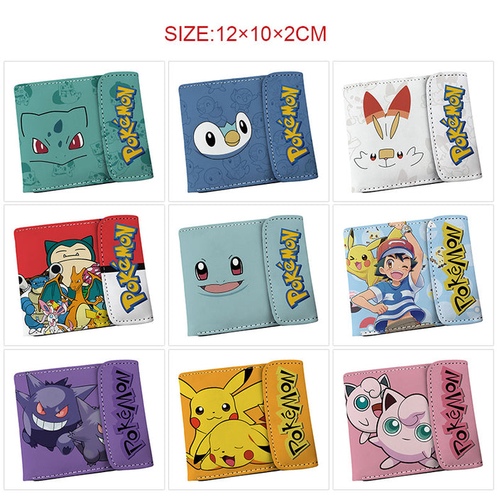 Wholesale Cute PU leather short bifold cartoon wallet with snap closure