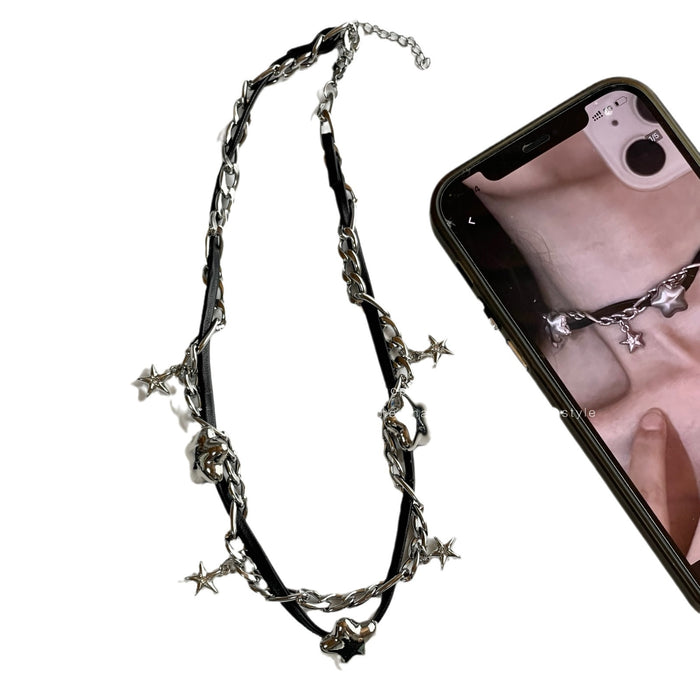 Wholesale   Black Star Winding  Necklace Clavicle Chain