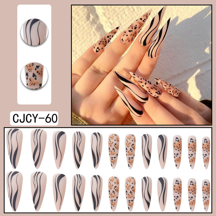 Wholesale Long Matte Leopard Print Nail Art Patches JDC-NS-SHao007