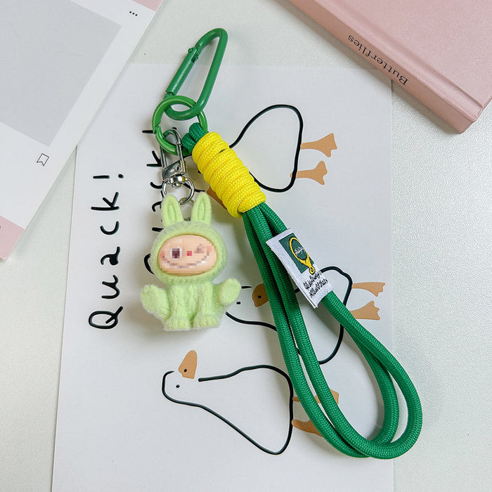 Wholesale flocked cute doll keychain backpack charm