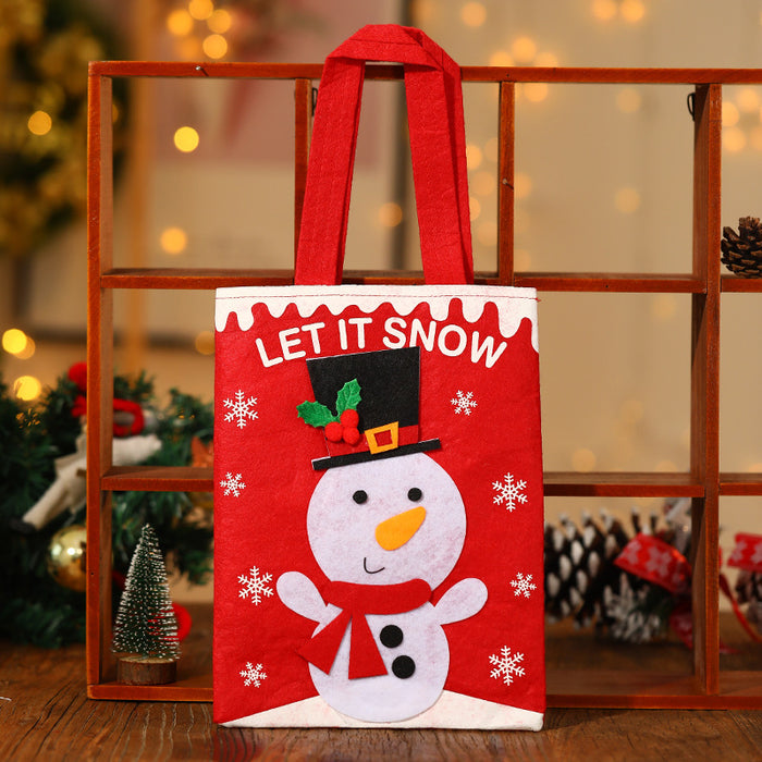 Wholesale Christmas Neck Gift Bag Happy Decal Flower Handbag Candy Bag Cartoon Children' s Handbag Apple Bag Gift Bag