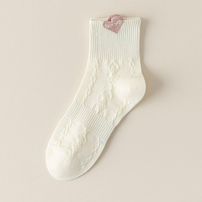 Wholesale New socks with a heart-shaped and sweet middle tube