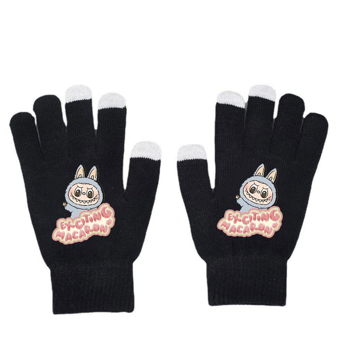 Wholesale Warm Dopamine Printed Knitted Gloves
