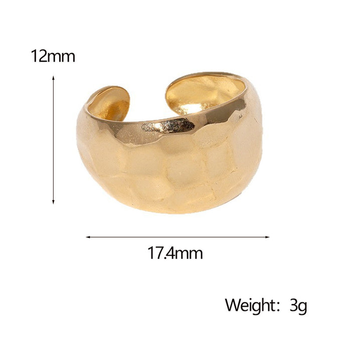 Wholesale New titanium steel ring with adjustable opening, simple, niche, high-end stainless steel open ring