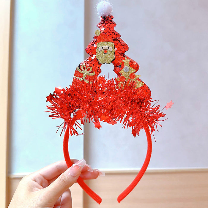 Wholesale Christmas Headband Christmas Antlers Hair Stamp Headwear Holiday Decorative Gift Big Bow Headband Hair Accessories Headwear