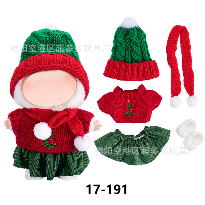 Wholesale ( Clothes only)  Baby clothes 17cm plush Christmas dress