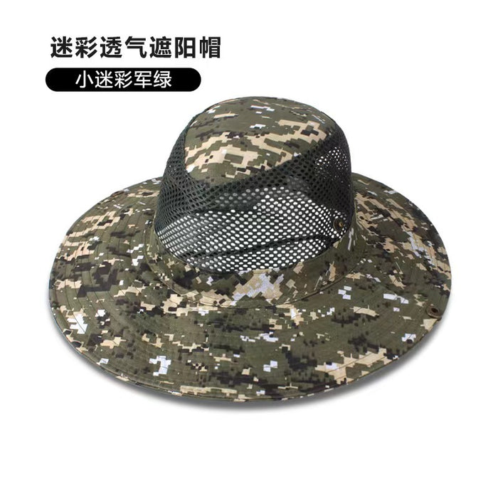 Wholesale Outdoor Camouflage Mesh Hat Round Brim Fishing Hat JDC-FH-DG015