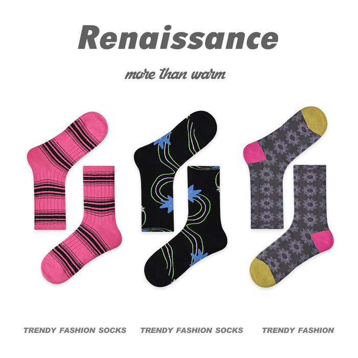 Wholesale Retro Style Cotton Middle Socks JDC-SK-Xinz006