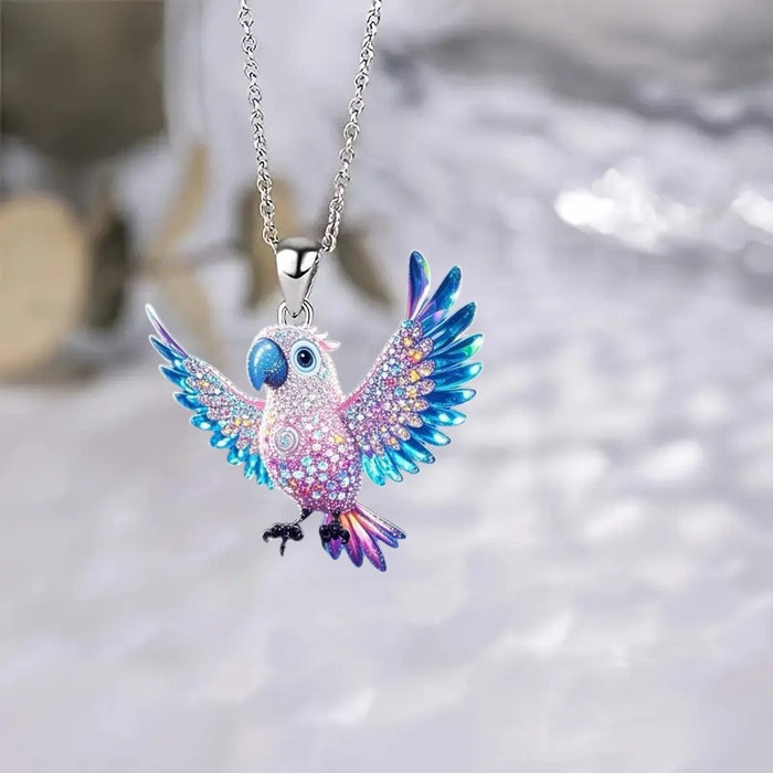 Wholesale Acrylic Colorful Parrot Bird Pendant Necklace with Ball Chain Fashion Jewelry Accessory