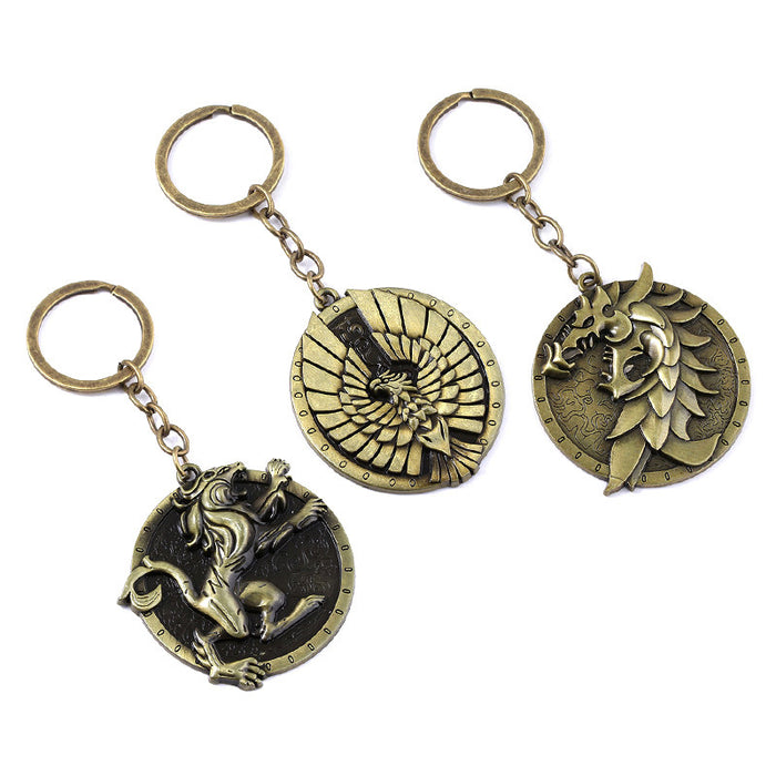 Wholesale Lion Eagle Gold Alloy Keychain JDC-KC-YouM008