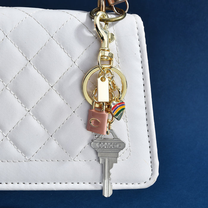 Wholesale Fashion Chic Lock Keychain In Zinc Alloy Sweet Cool Cute Cartoon Design Bag Charm Car Key Accessory