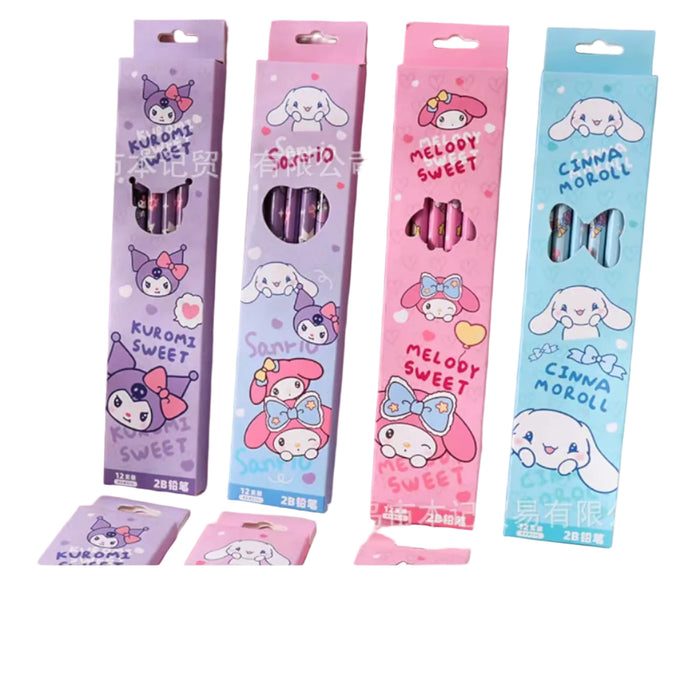 Wholesale 12-pack K-pop HB round-bar wooden pencils for elementary school students