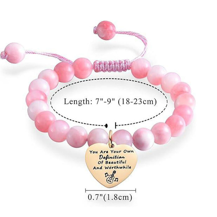 Wholesale Trendy Heart Shaped Rainbow Stone Bracelet Stainless Steel Fashion Accessory MOQ≥2