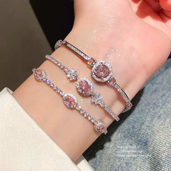 Wholesale French Style Zircon Round Adjustable Bracelet Jewelry Accessory