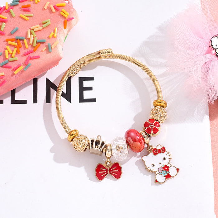Wholesale Stainless Steel Cartoon Beaded Bracelet Stylish Jewelry Accessory MOQ≥2
