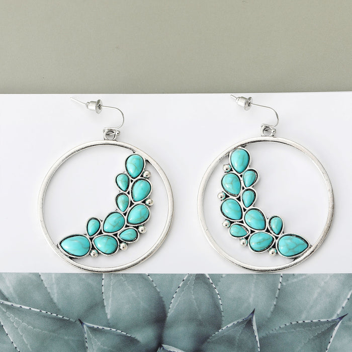 Wholesale Retro Turquoise Statemente Earrings