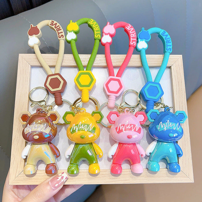 Caricatura al por mayor llavero UV Cool Bear JDC-KC-GSWA007