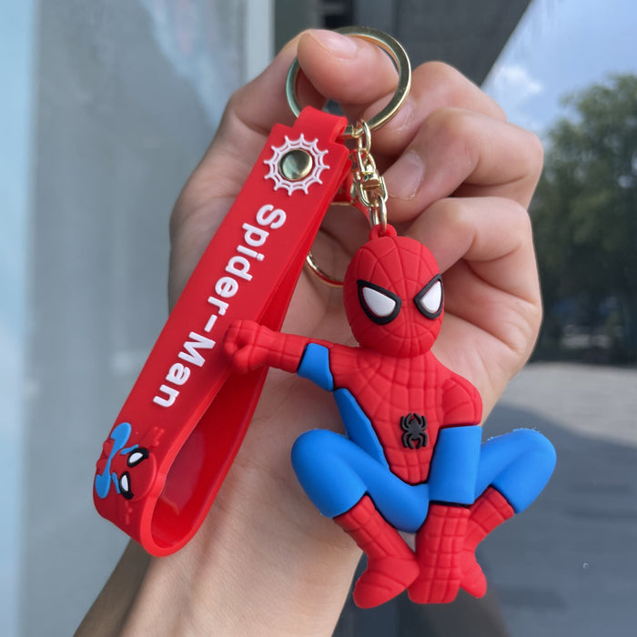 Wholesale 3D PVC Soft Rubber Keychain Cartoon Bag Charm Backpack Pendant