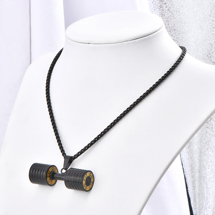 Wholesale  fashion personality dumbbell necklace