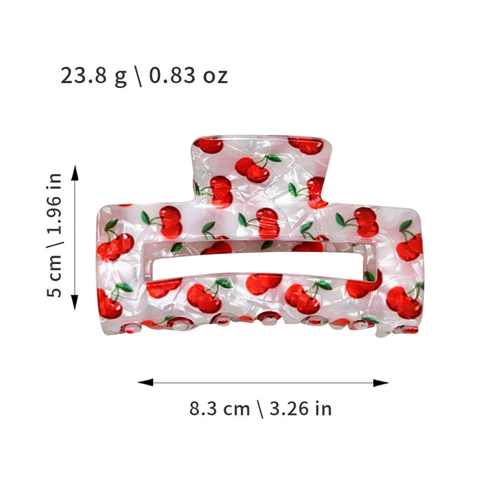Wholesale Watermelon Print Square Hollow Acrylic Hair Claw Clip