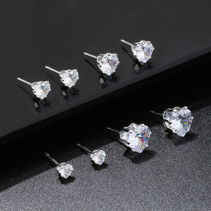 Wholesale Ear hole four claws love zircon niche simple temperament new light luxury commuting ear bone nail earring wholesale