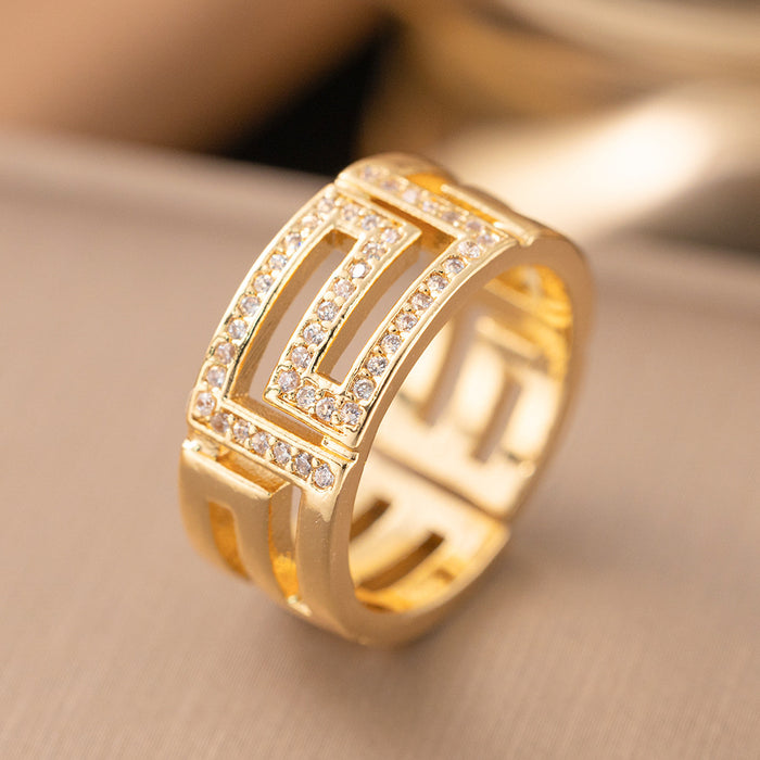 Wholesale Letter Rivet Zircon Ring