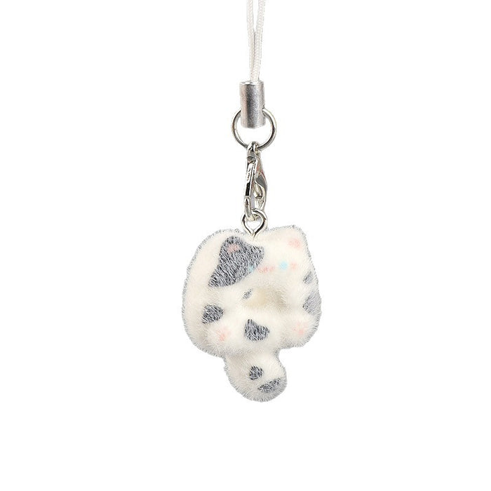 Wholesale Flocked Cat Donut Keychain