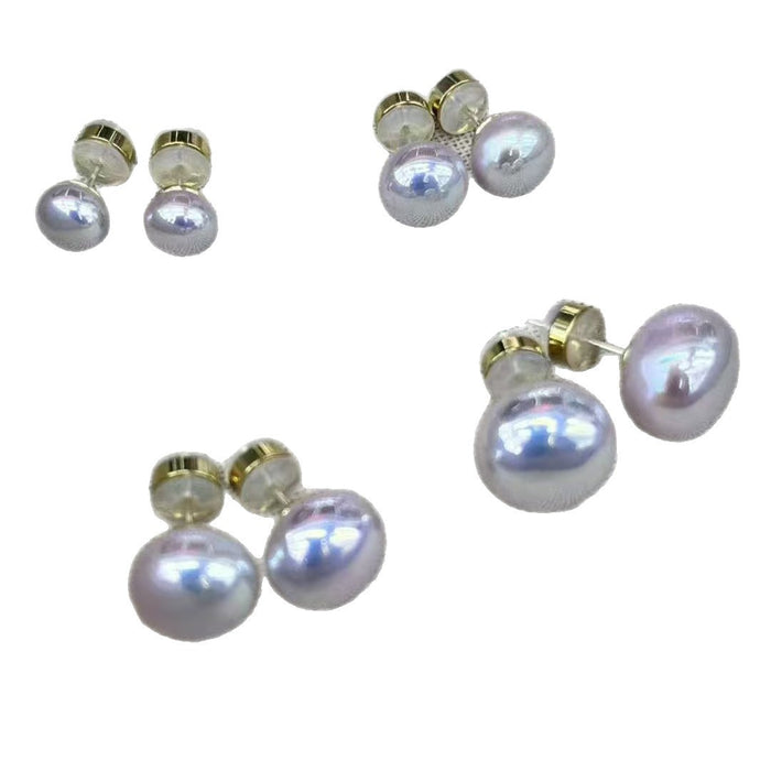 Wholesale Silver Needle Aurora Purple Mantou Pearl Earrings Light Luxury Small Design High grade Earrings Earrings Earrings