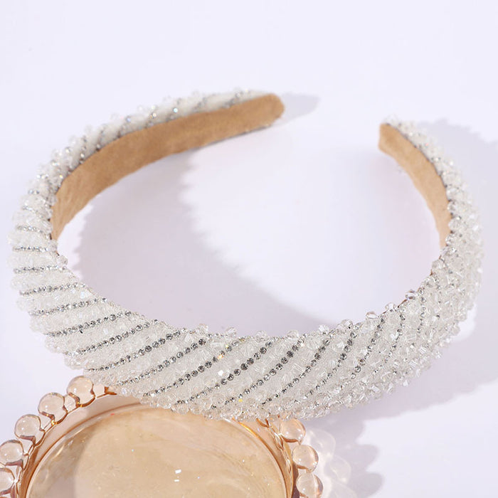 Wholesale Thin diamond headband fashionable and light luxury temperament multi-color headdress hair accessories personality sweet cool cotton headband for women