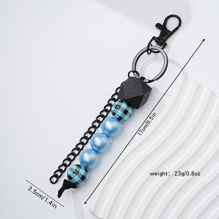 Wholesale Wood Bead Bead Keychain JDC-KC-HuiWen006